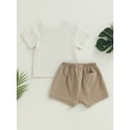 thumbnail image 2 of Kmbangi Baby 2Piece Outfits Short Sleeve Newborn Shirt + Elastic Shorts Set Summer Clothes, 2 of 9