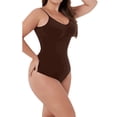 thumbnail image 3 of WZXFASHION Gaine Sans Coutures pour Femmes, Couleur Unie, Mode Décontractée, Rehausse-Fesses, Brun G, 3 of 4