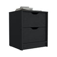 thumbnail image 5 of Nightstand with 2 Drawers, 19 Inch Bedside Table, Black - Modern End Table with Easy Pull-Out Drawers for Bedroom, Living Room, 5 of 7