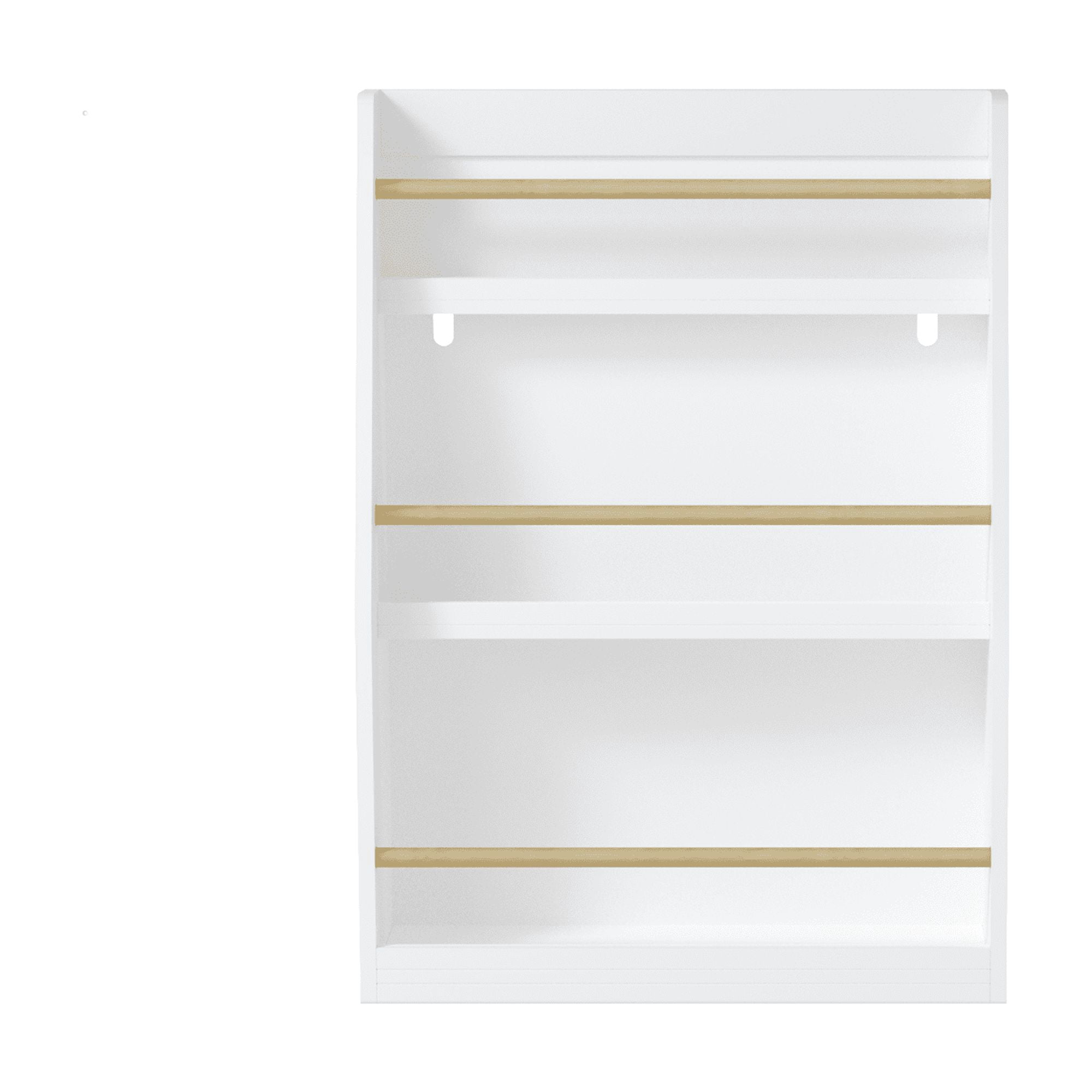3-Tier Kids Book Shelf - White MDF & Pine Wood Book Rack for Bedroom, Playroom & Classroom, Organizes Books & Toys, 31.5" Tall