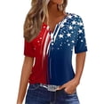thumbnail image 2 of Womens 4th of July Shirt Patriotic Red White and Blue V Neck T Shirts Casual Summer Holiday Tops Fourth of July Outfit for Women, 2 of 5