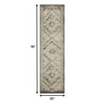 thumbnail image 3 of 2â€™ x 8â€™ Gray Beige Distressed Diamond Runner Rug, 3 of 4