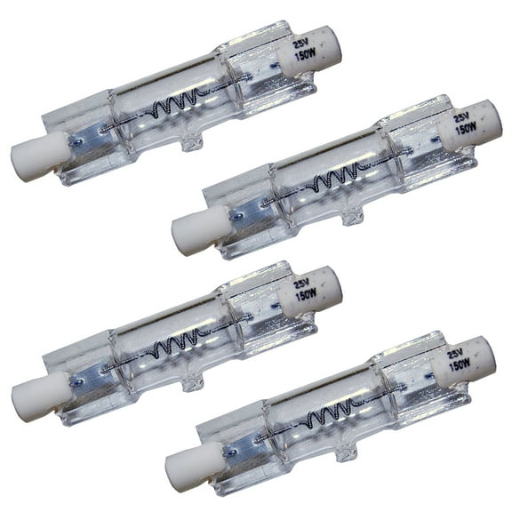HQRP 4-Pack R7s Base Light Bulb 150W 25V Dental Halogen Lamp for Osram 58930 150/25T4
