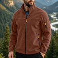 thumbnail image 5 of LYSMORA Men's Full Zip Fleece Jacket Stand Collar Outdoor Outerwear Multi Zip Pocket Hiking Travel Coat, 5 of 8