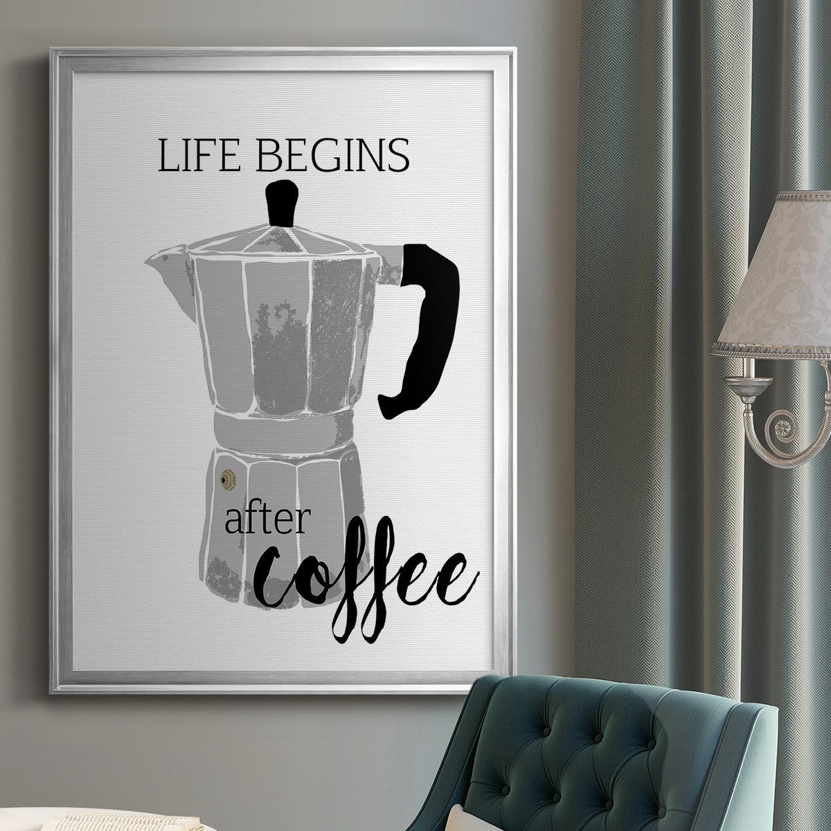 Begins After Coffee Premium Framed Print - Ready to Hang