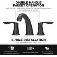 thumbnail image 5 of Bathroom Faucet, 8 Inch Bathroom Faucets for Sink 3 Hole, Widespread Brushed Nickel Bathroom Faucet with Pop up Drain and cUPCLe-adFree Hose, 5 of 6