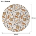 thumbnail image 6 of Beige Baseball Items Pattern Round Tablecloth 60"x60",Wrinkle Wipeable Table Cloth for Kitchen Dining Room Picnic Patio Party, 6 of 6