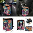 thumbnail image 4 of Yuyamidu Pug Auto Seat Cover Full Set of 15 Colorful Flower Car Steering Wheel Protector Seatbelt Strap Pad Trash Can Mount Storage Pocket Cup Holders Rearview Mirror Cover Keychain Universal Fit, 4 of 7