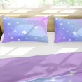 thumbnail image 4 of Psoiuetr Psoiuetr Gradient Butterfly Glitter Bedding Set for Kids Girls Teens Twin Size Galaxy Rainbow Comforter Set Blue Purple 3Pcs, 4 of 6