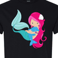 thumbnail image 4 of Inktastic Cute Mermaid, Little Mermaid, Pink Hair, Dolphin T-Shirt, 4 of 5