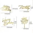 thumbnail image 3 of Acrylic Cake Topper, Metallic Gold Happy Birthday Cursive Design, 1 Pack Single Insert Decor, Kids Birthday Party Cake Decorations For Baby Shower Family Celebration Dessert Table Centerpiece, 3 of 3