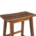 thumbnail image 6 of Solid Wood Rustic 3-Piece 45" Stationary Kitchen Island Set with 2 Dining Stools, Rubber Wood Butcher Block Dining Table Set, Prep Table Set with 2 Open Shelves for Small Places, Walnut+Cream White, 6 of 7