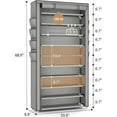 thumbnail image 3 of Tall Shoe Rack with Cover, 10 Tier Shoe Organizer Storage for 50-55 Pairs Shoes and Boots Large Capacity Shoe Shelf with 8 Pockets Free Standing Shoe Rack for Closet, Entryway, Garage, 3 of 8
