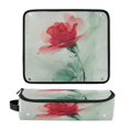 thumbnail image 4 of Hair Tools Storage with Heat Resistant Mat- Greenish-blue Silk Printed Curling Iron Travel Bag/Flat Iron Case for Women, 4 of 8