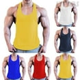 thumbnail image 2 of Men Sports Workout Sleeveless Vest Casual Wear Tank Top Gym Fitness Singlet T-Shirt, 2 of 5
