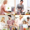 thumbnail image 2 of Salt and Pepper Grinder Set of 3 Sea Salt Grinder Black Pepper Mill Refillable Salt and Pepper Shakers Adjustable Coarseness Ceramic Rotor Stainless Steel Salt Pepper Mill Grinder, 2 of 8
