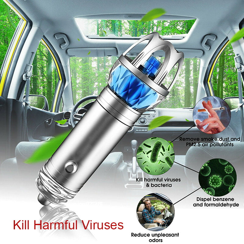 In-Car Ionic Fresh Air Purifier Ionizer Smell Remove Air Cleaning Oxygen Bar