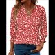 thumbnail image 1 of Blusas de Moda para Mujer 2025, Blusas Informales de Negocios con Mangas 3/4, Camisetas de Verano. Rojo XXL, 1 of 9