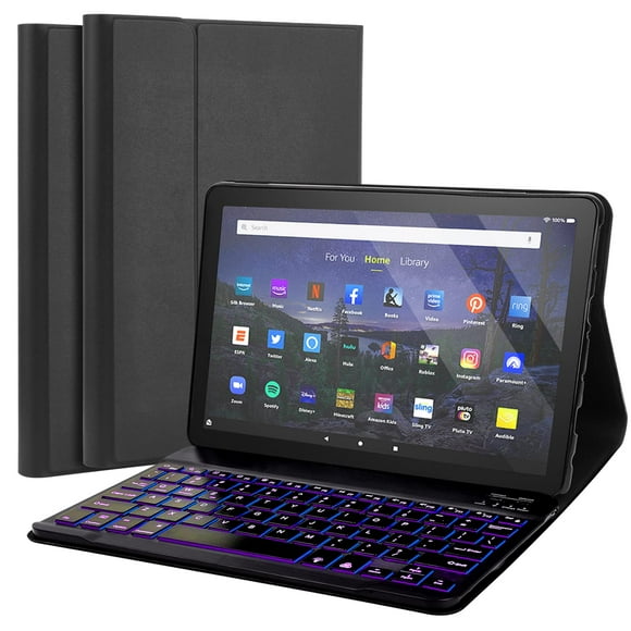 Funda con teclado FunYaung para tablet Fire HD 10/10 Plus de 10,1 pulgadas