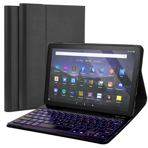 Funda con teclado FunYaung para tablet Fire HD 10/10 Plus de 10,1 pulgadas
