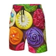 thumbnail image 5 of Naloa Brightly Colored Cupcakes Men's Beach Shorts, Surfing shorts, Swim trunks, Quick Dry Swim Trunks for Surfing Beach Fun - Large, 5 of 9