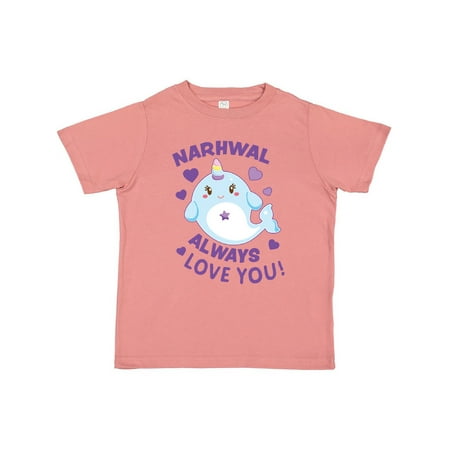 

Inktastic Narwhal Always Love You in Blue and Purple Gift Toddler Boy or Toddler Girl T-Shirt