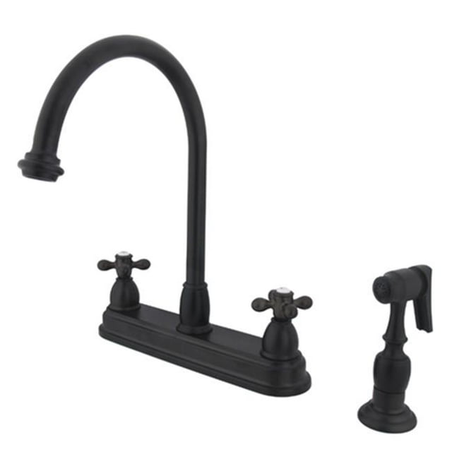Kingston Brass KB3755AXBS Two Handle 8 in. Kitchen Faucet with Brass Sprayer