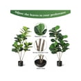 thumbnail image 4 of Artificial faux fiddle leaf fig tree - 4/5/6 ft de altura para indoor home decor con pot, suitable para oficina, sala de estar, bathroom, 4 of 7