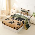 thumbnail image 2 of Castle Fairy Vintage Bears Twin Sheets 3pcs,Jungle Animal Bedding,Brown Black Cream,1 Fitted Sheet, 1 Flat Sheet and 1 Pillowcase, 2 of 6