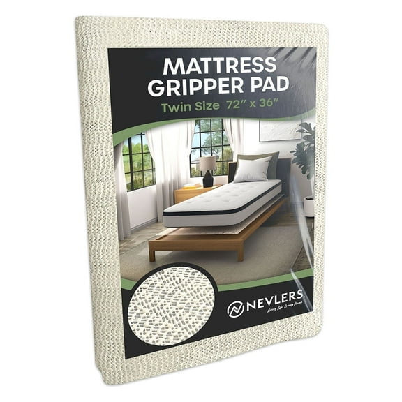 Nevlers Twin Size Anti-Slip Mattress Gripper Pad - 36" x 72" | Prevent Mattresses & Toppers from Slipping | Durable Gripper Pad | Versatile Grip Mats