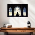 thumbnail image 2 of Elephant Stock Buddhist Wall Art - Horizontal Multi Panel Canvas - Living Room Wall Decor - Wellness Multi Panel - Black And Gray Decor - 23" x 14", 2 of 4