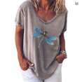 thumbnail image 2 of Sonducket - Camisetas de manga corta para mujer, talla grande, informales, con cuello en V, blusas sueltas Prendas para la parte del cuerpo Gris M Sonducket AP002002-34, 2 of 3