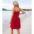 thumbnail image 6 of Summer Dresses for Women Adjustable Spaghetti Strap Beach Vacation Casual Cute Sundresses with Pockets Red XL, 6 of 7