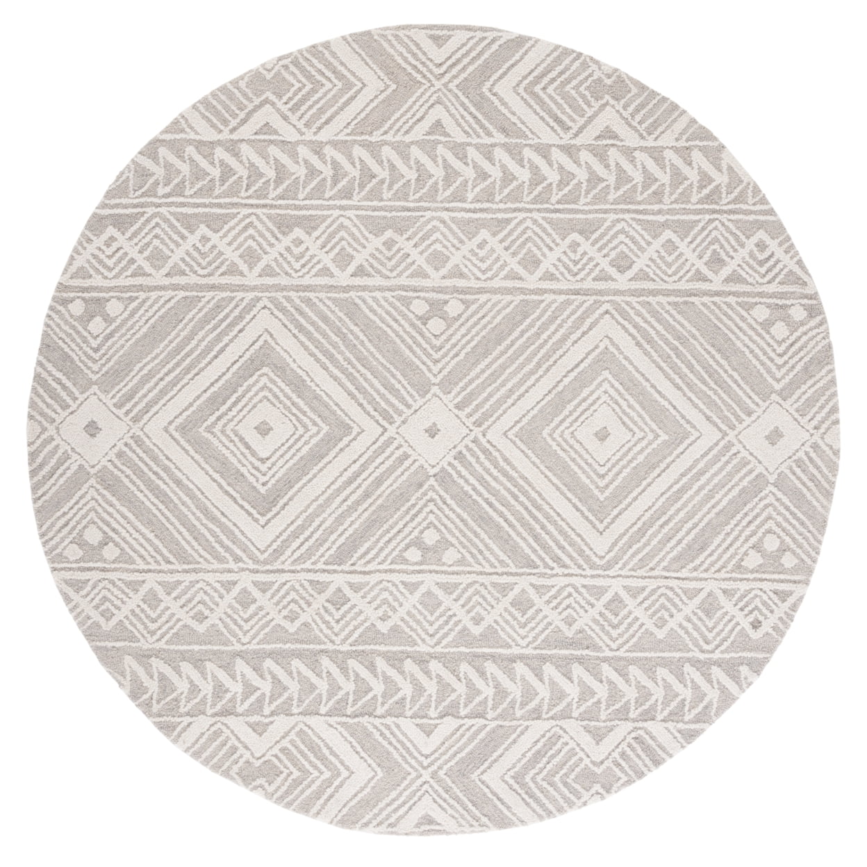 SAFAVIEH Metro Padraic Medallion Area Rug, Light Grey/Ivory, 4' x 6'