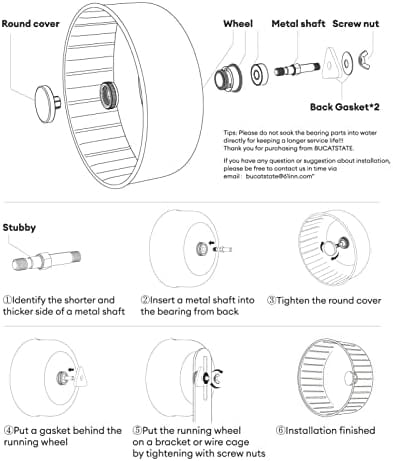 Silent Hamster Wheel, 6.7in Exercise Wheel for Gerbil, Dwarf Syrian Hamster, Rat, Mice