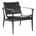 thumbnail image 4 of SAFAVIEH Couture Dilan Modern Leather Solid Safari Chair, Black, 4 of 12