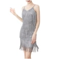 thumbnail image 2 of Nuoqisi 1920s Women's Vintage Sequin Tassel Dress - Beaded Flapper Style V-Neck Gown, 2 of 4