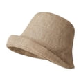 thumbnail image 2 of Bucket Hats for Women Harpily Cotton Linen Solid Color Soft Skin-Friendly Lightweight Lightweight Dailylife Travel Sun Hat, 2 of 4