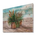 thumbnail image 2 of Designart 'Green Stems With Yellow Spikelets of Houseplant' Traditional Print on Natural Pine Wood, 2 of 5
