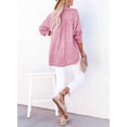 thumbnail image 5 of Women's Casual V Neck Long Sleeve Shirt Oversized Lightweight Blouse Top for Daily Wear, 5 of 8