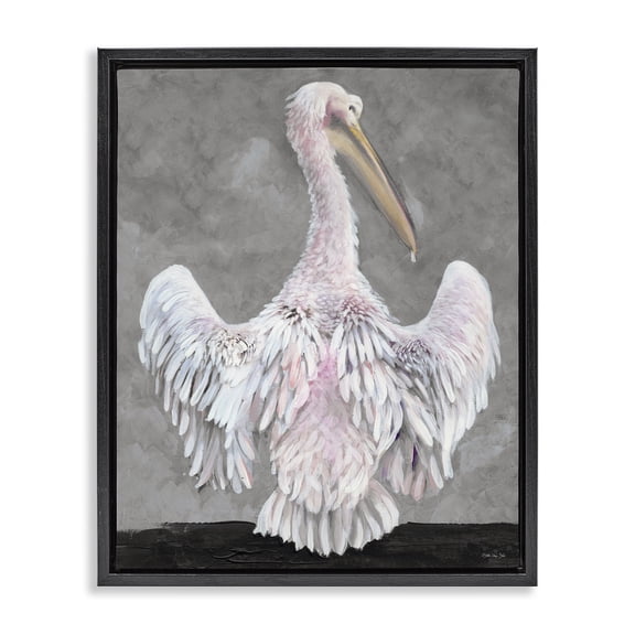 Stupell Industries Rustic Lodge Pelican Flapping Wings Black Floating Frame Canvas Art, 17 x 21, by Stellar Design Studio