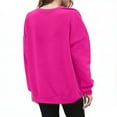 thumbnail image 4 of BODOAO Sweatshirts for Women Hoodies Oversized Crewneck Tops Sweaters Comfy Fall Winter Outfits Clothes 2025 Fashion Long Sleeve Crewneck Sweatshirt Soft Comfy Loose Fit Pullover Top Hot Pink L, 4 of 7