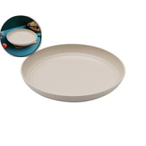 7.9 Inch Wheat Straw Plates, Unbreakable Reusable Deep Plastic Plates, Lightweight, Dishwasher and Microwave Safe for Salad, Camping, and Kitchen Use