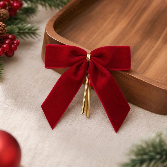 AURIGATE Christmas Velvet Ribbon Bow Christmas Gift DIY Christmas Tree Party Decoration Bow