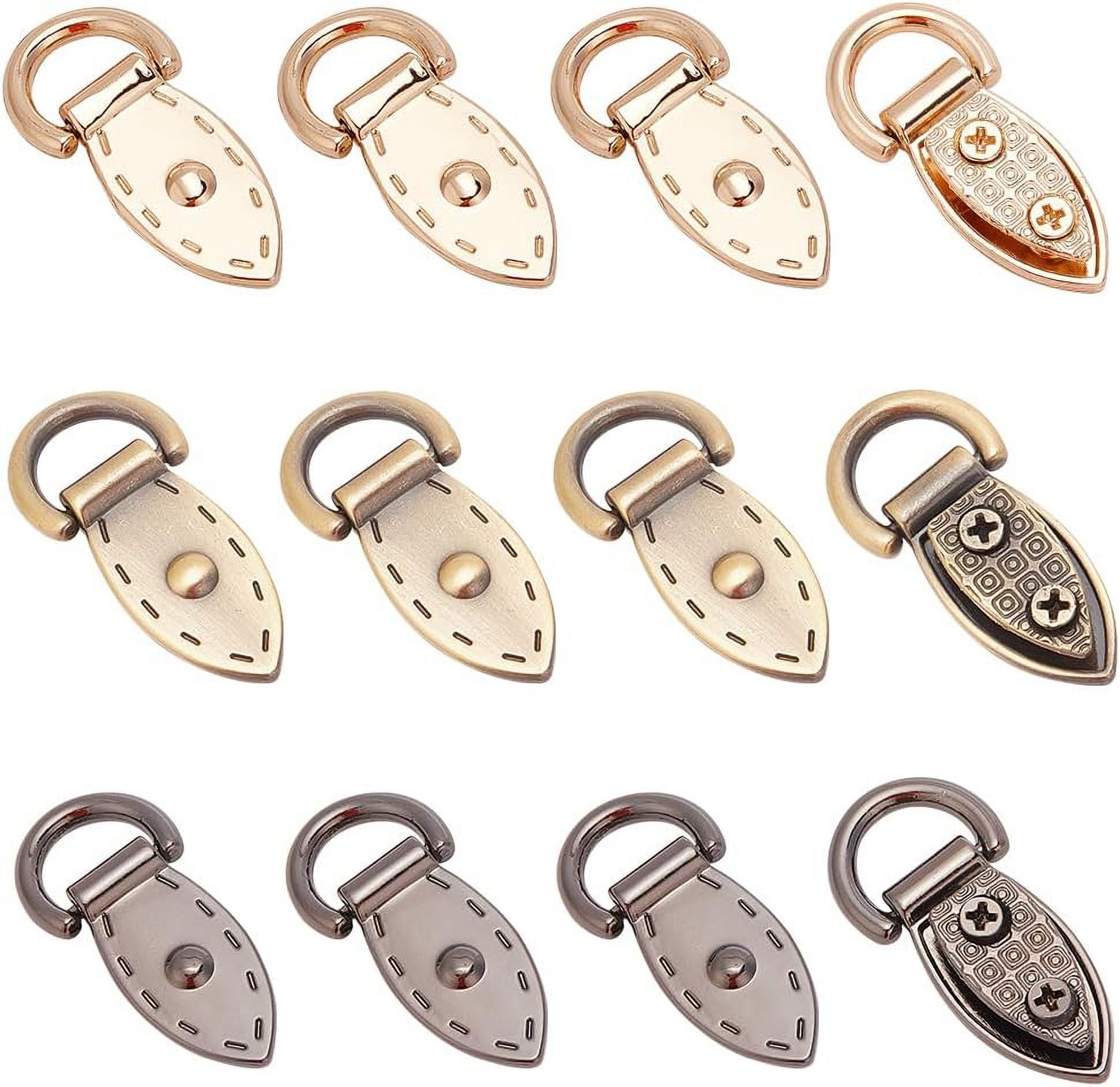 12Pcs Metal Bag Side Clip Buckle 3 Colors Purse Suspension Clasp
