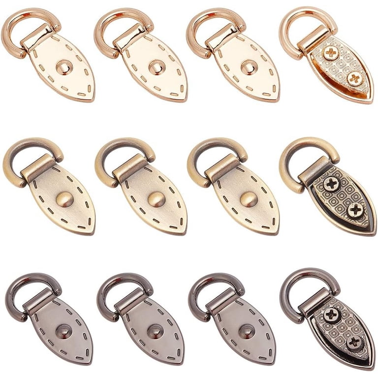 12Pcs Metal Bag Side Clip Buckle 3 Colors Purse Suspension Clasp