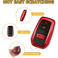thumbnail image 2 of Key Fob Cover Compatible with Toyota Camry 4Runner RAV4 Tundra Tacoma Corolla Grand Highlander 2025-2026 3/4 Button TPU Keychain Case Holder Protector,red, 2 of 4