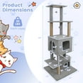 thumbnail image 3 of Costway 64" Tall Cat Tree with 2 Large Condos, Jute Scratching Posts, Plush Top Perch Light Gray, 3 of 9