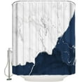 thumbnail image 3 of Navy Blue Marble Shower Curtain, Stall Shower Curtains for Bathroom/Bathtub, Grey Ombre Modern Abstract Art Ink Painted Waterproof Fabric Shower Curtain Set with 12 Hooks 54"W x 78"L (Pack of 1), 3 of 6