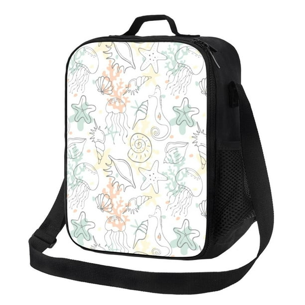 Fotbe Sea Animals Lonchera Bolsa de Almuerzo para Hombres y Mujeres, Lonchera de Gran Capacidad, Bolsa de Almuerzo Reutilizable, Bolsa Térmica Aislante